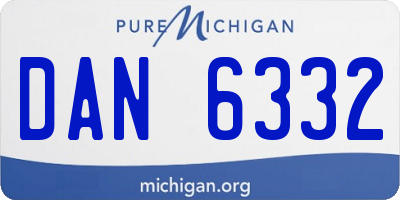 MI license plate DAN6332