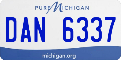 MI license plate DAN6337