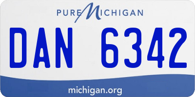 MI license plate DAN6342