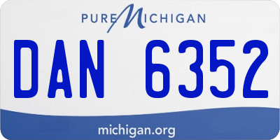MI license plate DAN6352