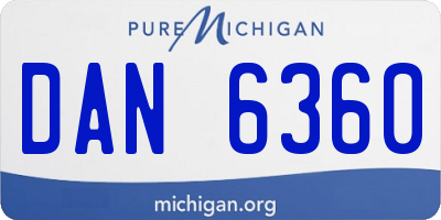 MI license plate DAN6360