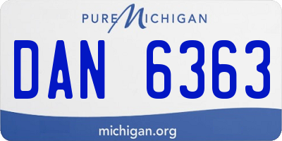 MI license plate DAN6363