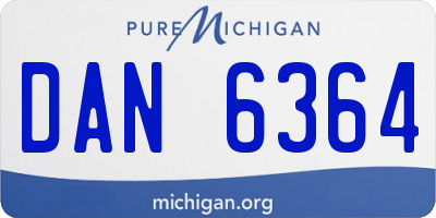 MI license plate DAN6364