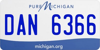 MI license plate DAN6366