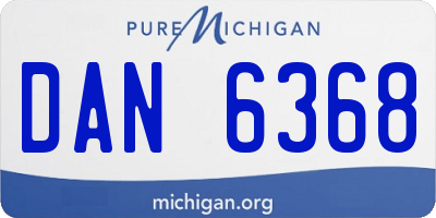 MI license plate DAN6368