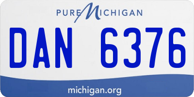 MI license plate DAN6376