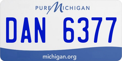 MI license plate DAN6377