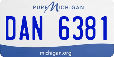 MI license plate DAN6381