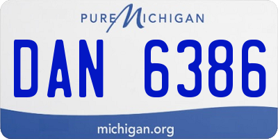 MI license plate DAN6386