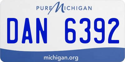 MI license plate DAN6392