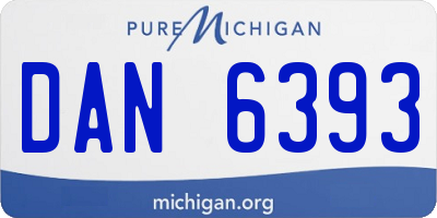 MI license plate DAN6393