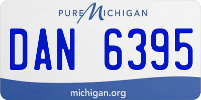 MI license plate DAN6395