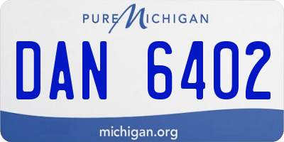 MI license plate DAN6402