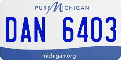 MI license plate DAN6403