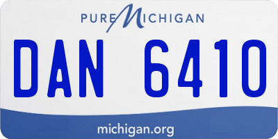 MI license plate DAN6410