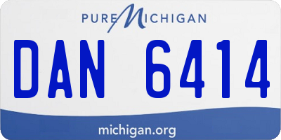 MI license plate DAN6414