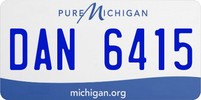 MI license plate DAN6415