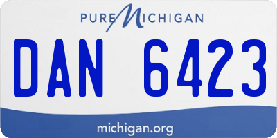 MI license plate DAN6423