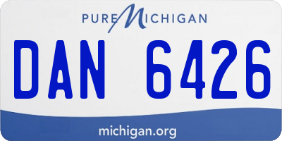 MI license plate DAN6426