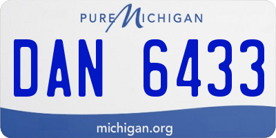MI license plate DAN6433
