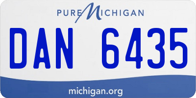 MI license plate DAN6435