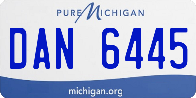 MI license plate DAN6445