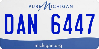 MI license plate DAN6447