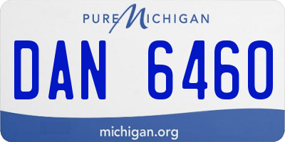 MI license plate DAN6460