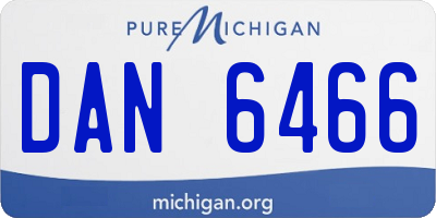 MI license plate DAN6466