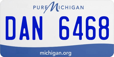 MI license plate DAN6468