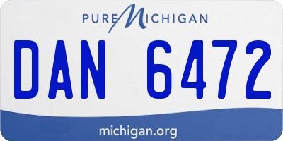 MI license plate DAN6472