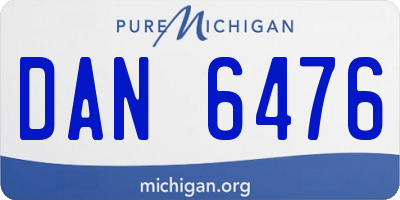 MI license plate DAN6476