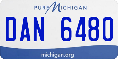 MI license plate DAN6480