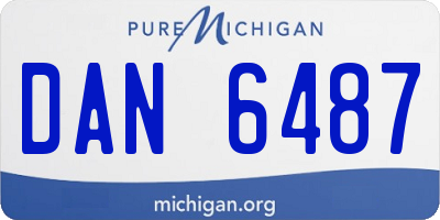 MI license plate DAN6487