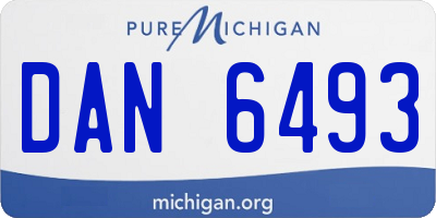MI license plate DAN6493