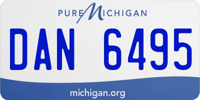 MI license plate DAN6495