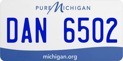 MI license plate DAN6502