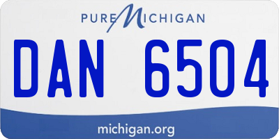 MI license plate DAN6504