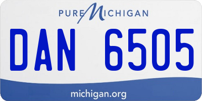 MI license plate DAN6505