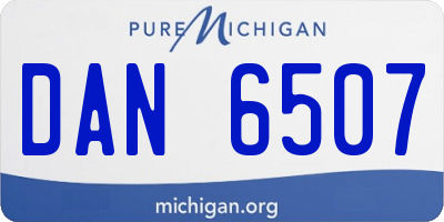 MI license plate DAN6507
