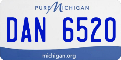 MI license plate DAN6520