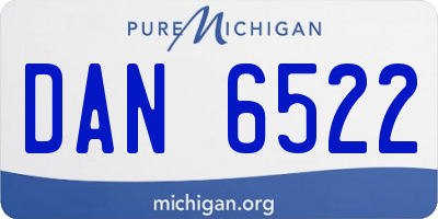 MI license plate DAN6522