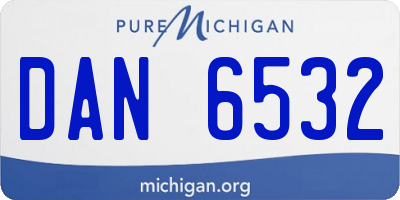 MI license plate DAN6532