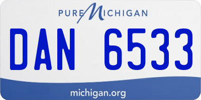 MI license plate DAN6533