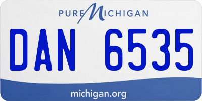 MI license plate DAN6535