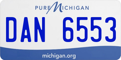 MI license plate DAN6553