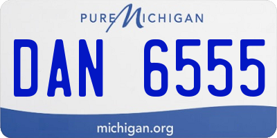 MI license plate DAN6555