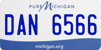 MI license plate DAN6566