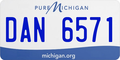 MI license plate DAN6571