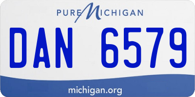 MI license plate DAN6579